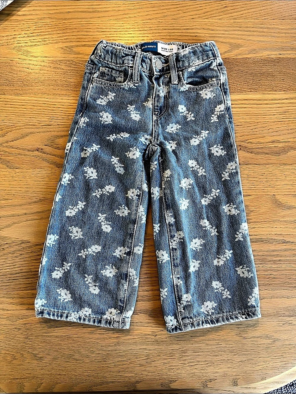 Old Navy Wide Leg Floral Jeans Girls 2T